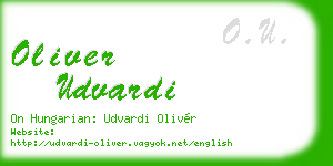 oliver udvardi business card