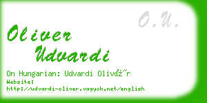oliver udvardi business card